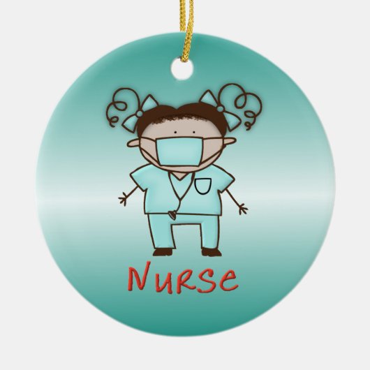 Aangepaste datum en naam van de beroepsverpleegkun keramisch ornament (Voorkant)