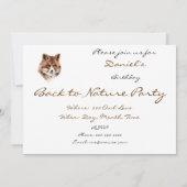 Aangepaste datum, Fox Animal verjaardagsfeestje Kaart (Achterkant)