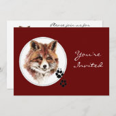 Aangepaste datum, Fox Animal verjaardagsfeestje Kaart (Voorkant / Achterkant)