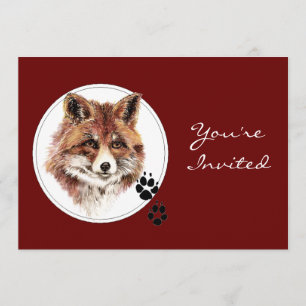 Aangepaste datum, Fox Animal verjaardagsfeestje Kaart