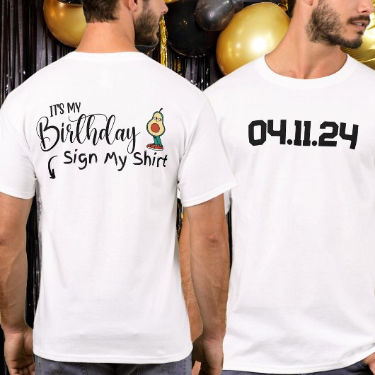 Aangepaste datum Het is mijn verjaardagsteken Mijn T-shirt
