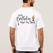 Aangepaste datum Het is mijn verjaardagsteken Mijn T-shirt (Achterkant)