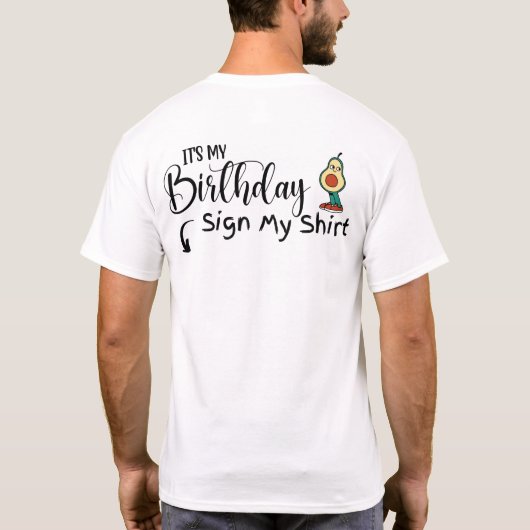 Aangepaste datum Het is mijn verjaardagsteken Mijn T-shirt (Achterkant)