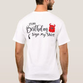 Aangepaste datum Het is mijn verjaardagsteken Mijn T-shirt (Achterkant)