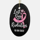 Aangepaste datum laatste dag stralingsborstkanker keramisch ornament (Links)