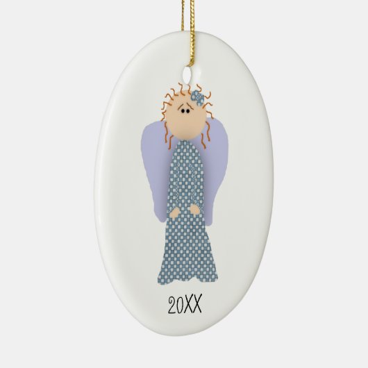 Aangepaste datum Little Angel Ornament (Rechts)