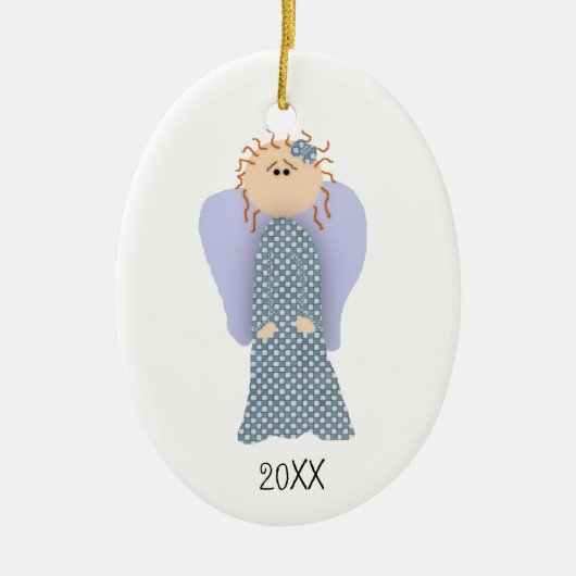 Aangepaste datum Little Angel Ornament (Voorkant)