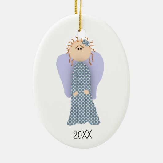 Aangepaste datum Little Angel Ornament (Achterkant)