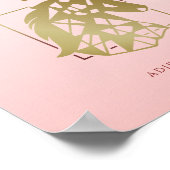 Aangepaste datum | Magische Unicorn | Roze Blush Poster (Hoek)