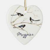 Aangepaste datum, mastaartfamilie, vogels keramisch ornament (Rechts)