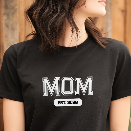 Aangepaste datum nieuwe moeder t-shirt
