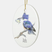Aangepaste datum of tekst kerstmis Kingfisher Bird Keramisch Ornament (Links)