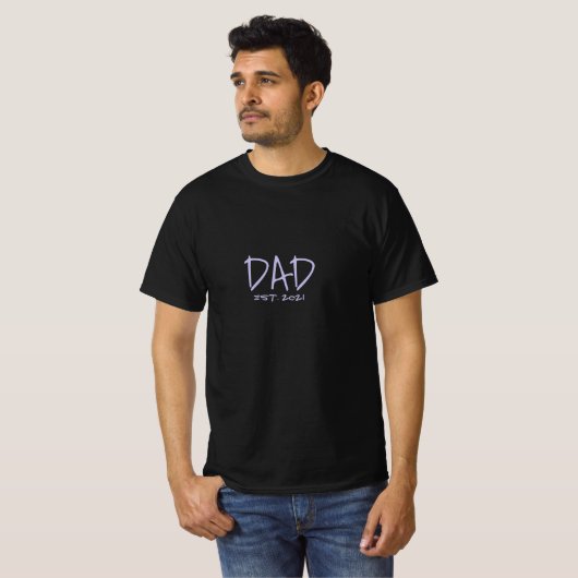 Aangepaste datum Pap (Vaderdag) T-Shirt (Voorkant volledig)