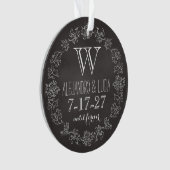Aangepaste datum van het Monogram van het Chalkboa Ornament (voorkant)
