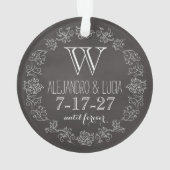 Aangepaste datum van het Monogram van het Chalkboa Ornament (achterkant)
