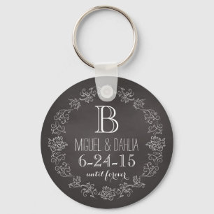 Aangepaste datum van het Monogram van het Chalkboa Sleutelhanger