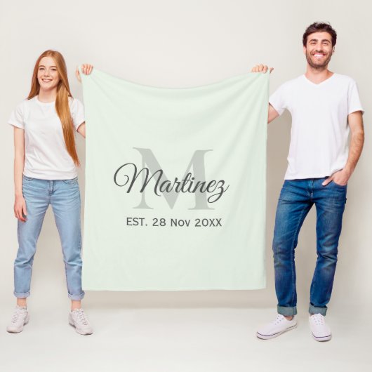 Aangepaste datum voor initialen en familienaam per fleece deken (In situ)