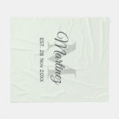 Aangepaste datum voor initialen en familienaam per fleece deken (Voorkant (Horizontaal))