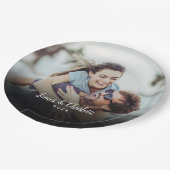 Aangepaste datum voor naam fotoscript papieren bordje (Gekanteld)