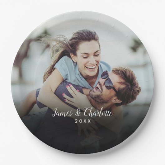 Aangepaste datum voor naam fotoscript papieren bordje (Voorkant)