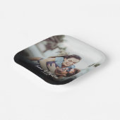 Aangepaste datum voor naam fotoscript papieren bordje (Gebogen)