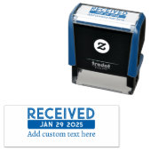 Aangepaste datumstempel blauw zelfinktende stempel (In situ)