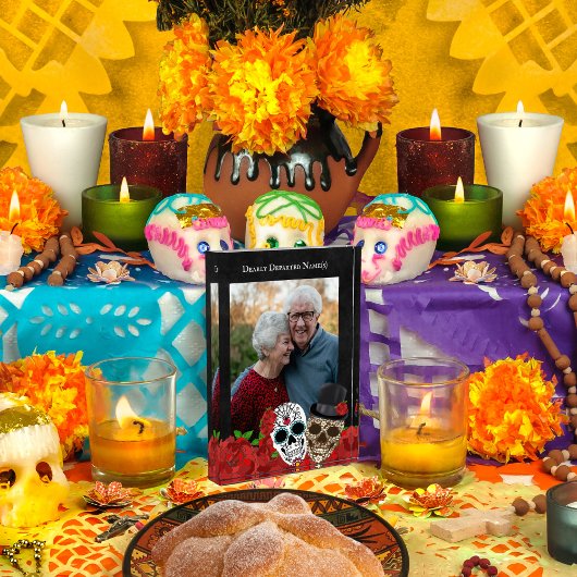 Aangepaste Dearly Departed Day of the Dead Red Ros Fotoblokken
