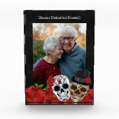 Aangepaste Dearly Departed Day of the Dead Red Ros Fotoblokken (Voorkant)