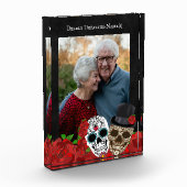 Aangepaste Dearly Departed Day of the Dead Red Ros Fotoblokken (Links)