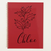Aangepaste December Holly Geboorte Bloem Gift Planner (Voorkant)