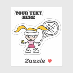 Aangepaste decolletsticker met tenniscartoon voor sticker