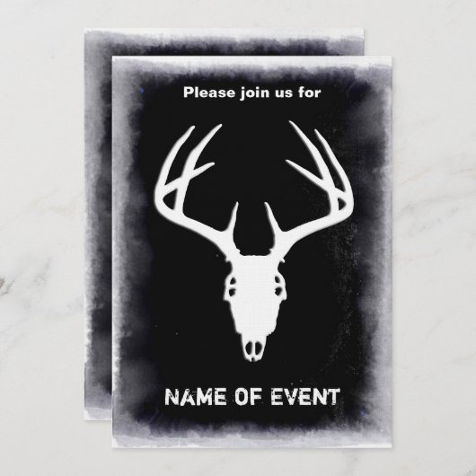 Aangepaste 'Deer Hunting Skull' Kaart (Voorkant / Achterkant)