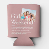 Aangepaste definitie meisjesweekend Dusty Rose-fot Blikjeskoeler (Achterkant)