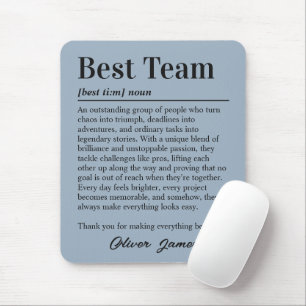 Aangepaste definitie van het beste team op de werk muismat
