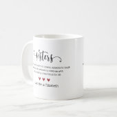 Aangepaste definitie van zuster op maat koffiemok (Voorkant links)