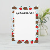 Aangepaste denecards voor egel en appels bedankkaart (Staand voorkant)