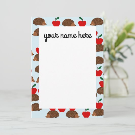 Aangepaste denecards voor egel en appels bedankkaart (Staand voorkant)