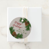 Aangepaste dennenaaltjes vertakkingen met adem bedankjes labels (In situ)