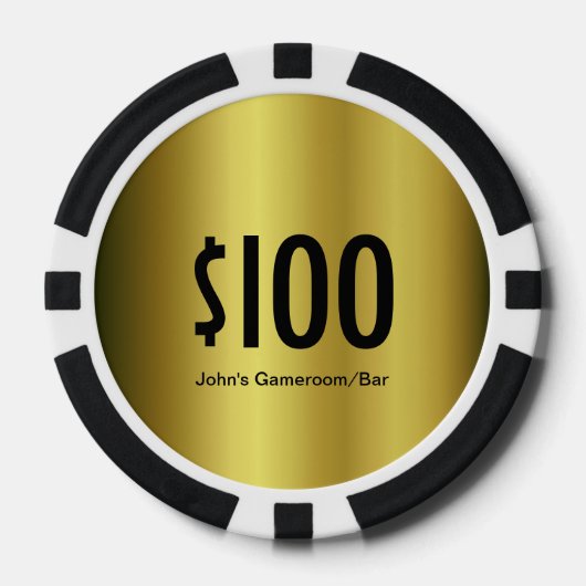 Aangepaste Denominatie Gouden poker chip (Voorkant)