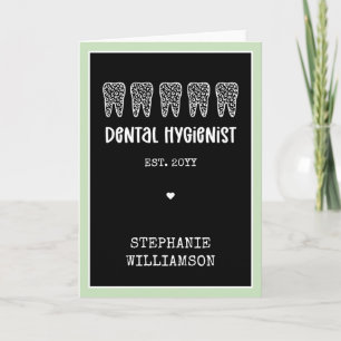 Aangepaste Dental Hygienist Leopard Print Teeth Kaart