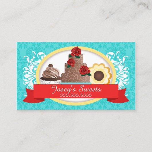 Aangepaste desserts visitekaartje (Voorkant)