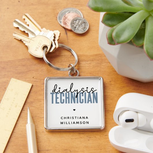 Aangepaste dialysetechnicus | Nephrology Tech Gift Sleutelhanger (Bureau)