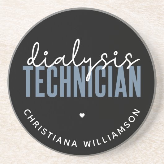 Aangepaste dialysetechnicus | Nephrology Tech Gift Zandsteen Onderzetter (Voorkant)