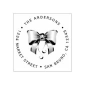 Aangepaste Diamond Bow Retouradres Rubberstempel (Afrduk)