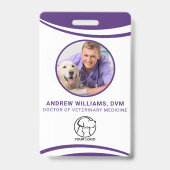 Aangepaste dierenarts Foto Naam ID Badge (Front)