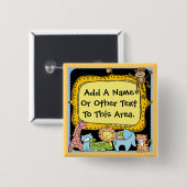 Aangepaste dierentuin dieren Button (Voorkant /achterkant)