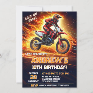 Aangepaste digitale Motocross Dirt Bike-verjaardag Kaart