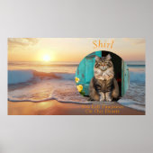 Aangepaste Digitale Strand Kat Memorial TV Art Poster (Voorkant)