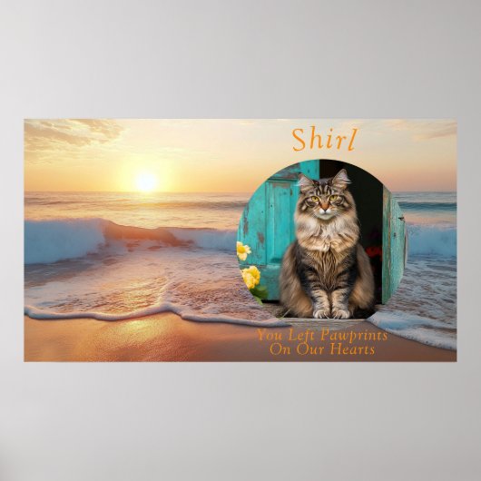 Aangepaste digitale strandkat-herdenkings-tv-kunst poster (Voorkant)