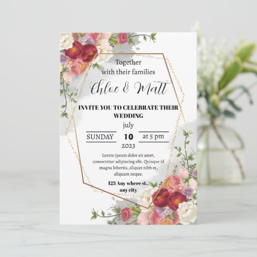 Aangepaste digitale trouwkaart kaart (Staand voorkant)